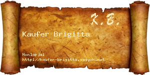Kaufer Brigitta névjegykártya